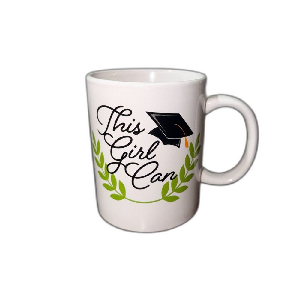 Graduation Coffee Tea Mug 11 Ounces - THIS GIRL CAN - Grad Gift Present